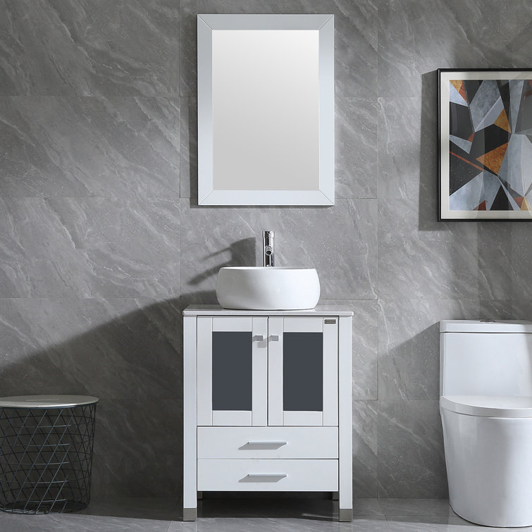 Ebern Designs Malti 24'' Single Bathroom Vanity Set with Mirror